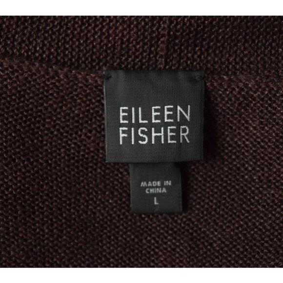 EILEEN FISHER 100% LINEN SEMI SHEER RAW HEM BROWN CARDIGAN - Picture 7 of 8